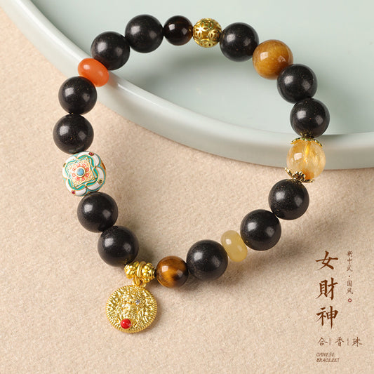 Zhakilam Six-Syllable Mantra Intangible Cultural Heritage Craft Incense-Bead Bracelet