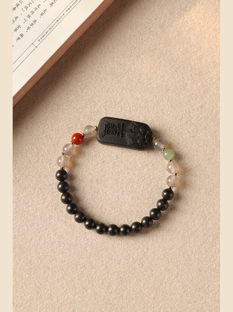 New Chinese-Style Black Dragon Saliva Pi Xiu Incense-Bead Bracelet