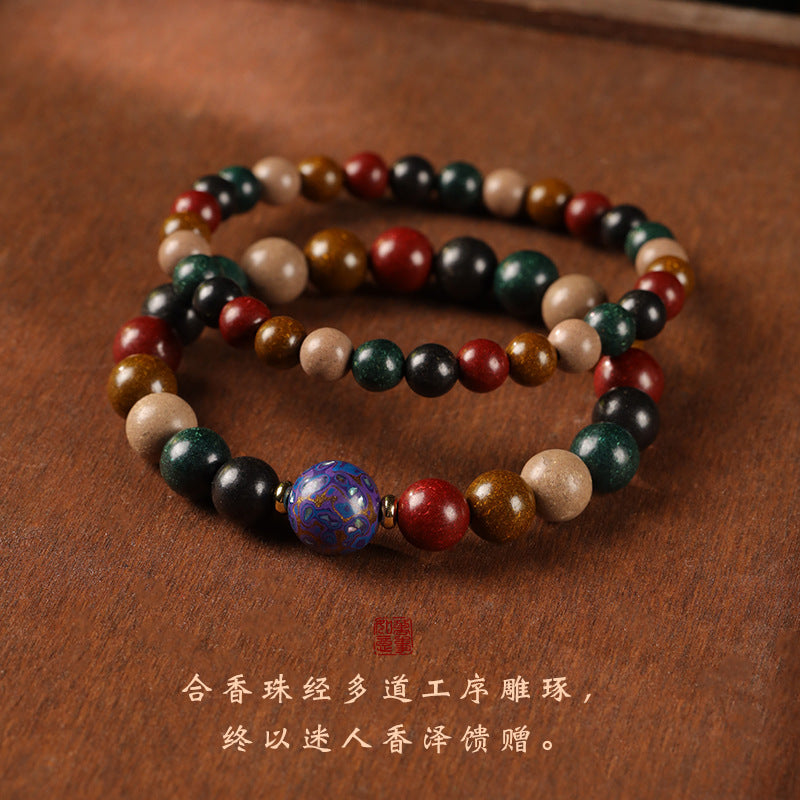 Intangible Cultural Heritage Craft Lacquer Bead Incense-Bead Bracelet