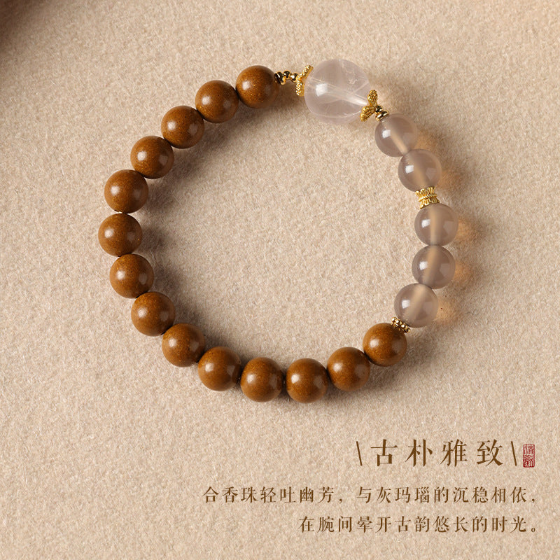 Intangible Cultural Heritage Craft Incense-Bead Single-Circle Bracelet (Zhuyu Yousi Style)
