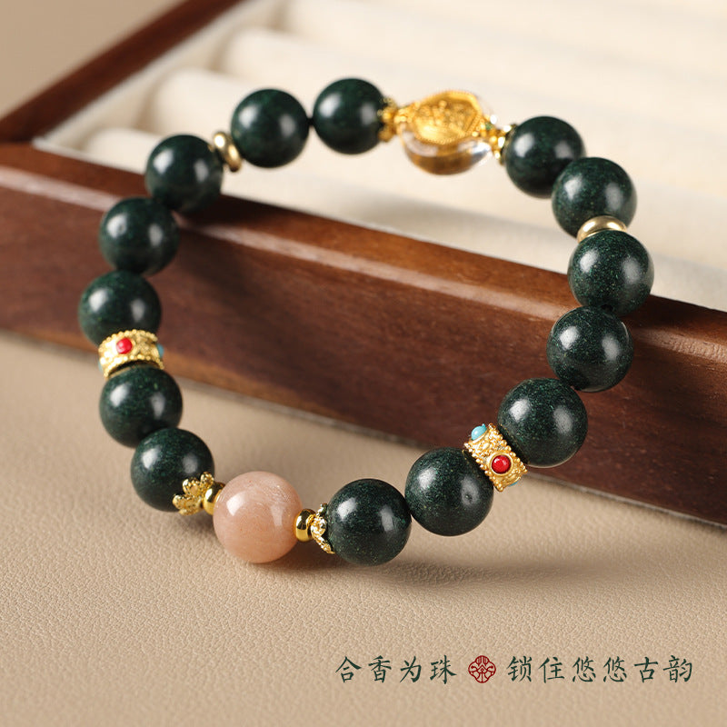 Taisui Golden Light Mantra Mengling Incense-Bead Bracelet