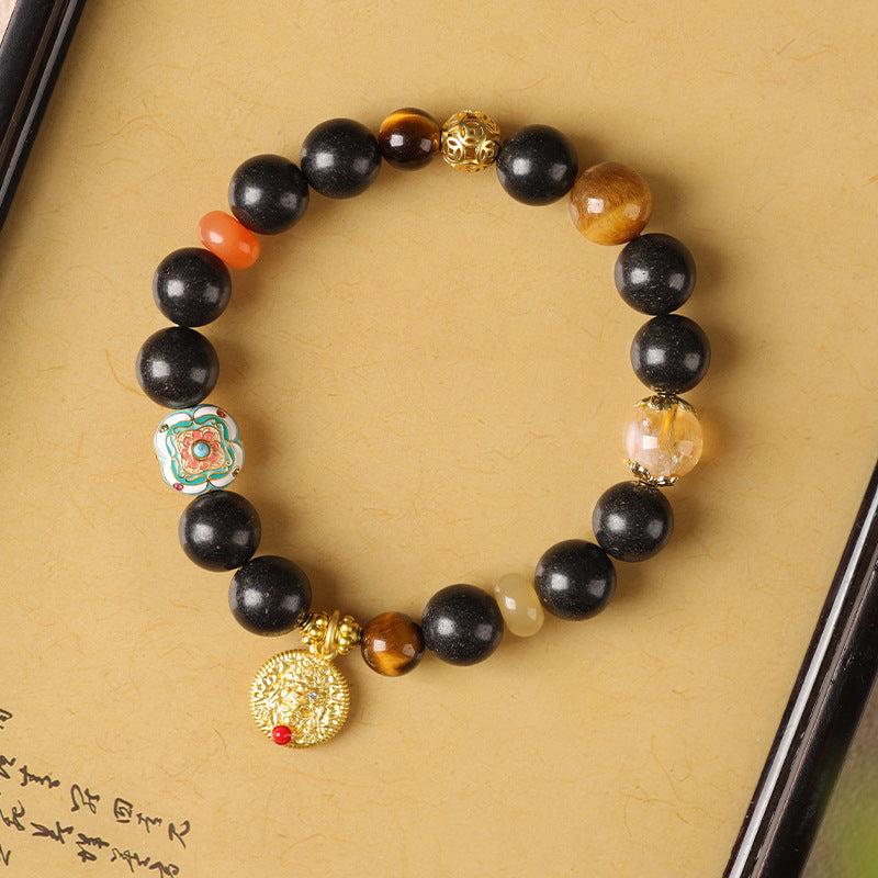 Zhakilam Six-Syllable Mantra Intangible Cultural Heritage Craft Incense-Bead Bracelet
