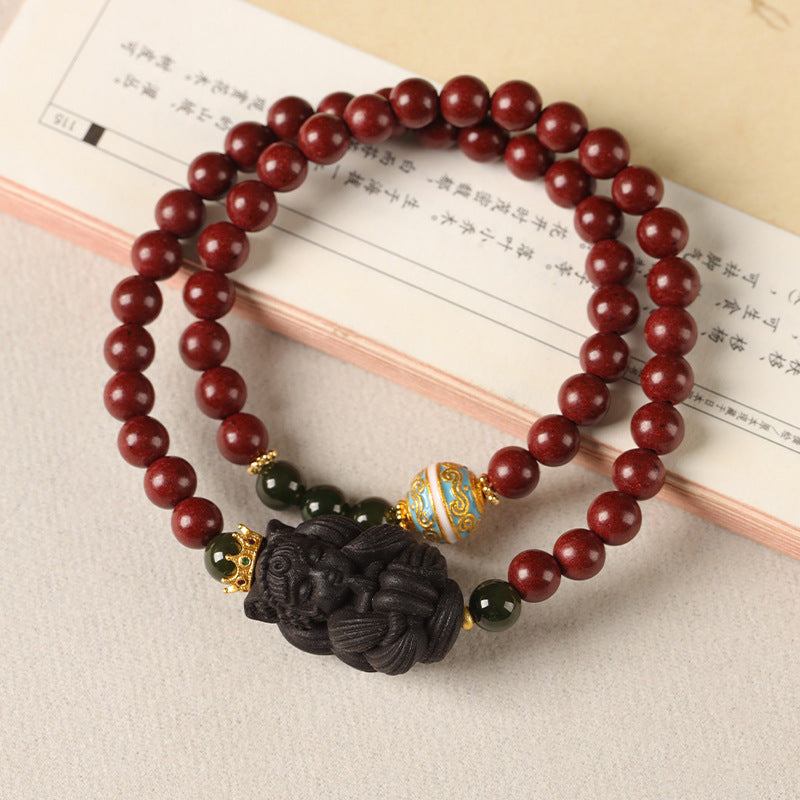 Intangible Cultural Heritage Cloisonné Ancient Method Incense-Bead Nine-Tailed Fox New Chinese-Style Bracelet