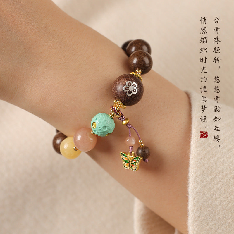Intangible Cultural Heritage Pojian Chengdie Incense-Bead Bracelet