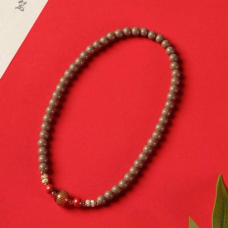 Imperial Sand Five Elements White Incense-Bead Double-Circle Bracelet