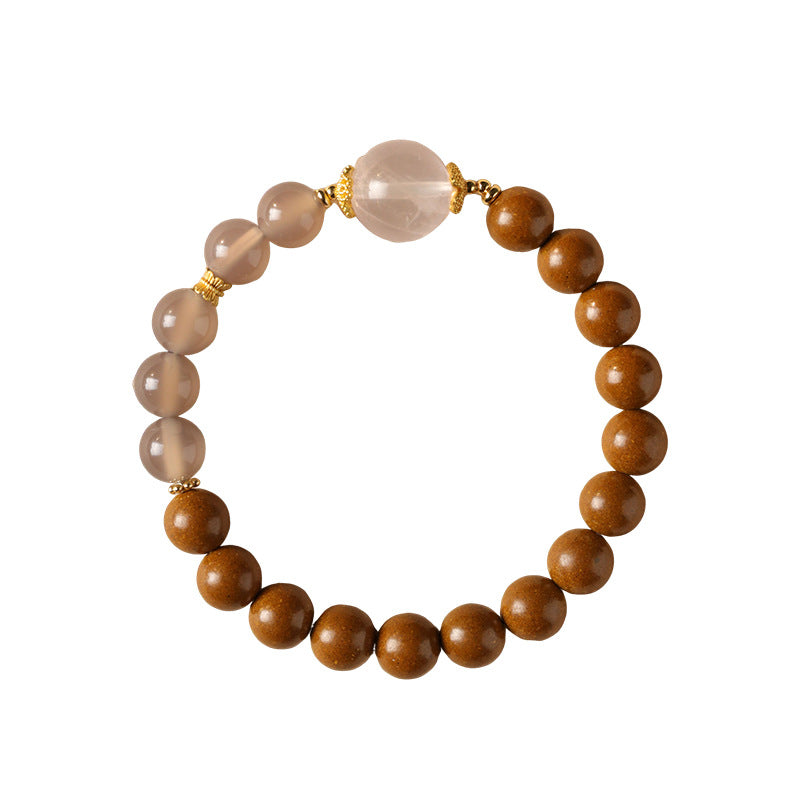 Intangible Cultural Heritage Craft Incense Beads (Gray Agate and Rose Quartz Style)