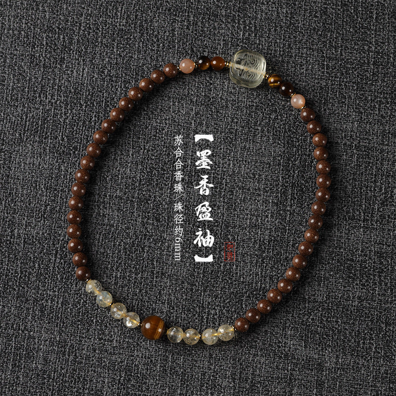 Moxiang Yingxiu Crystal Tiger's Eye Double-Circle Bracelet